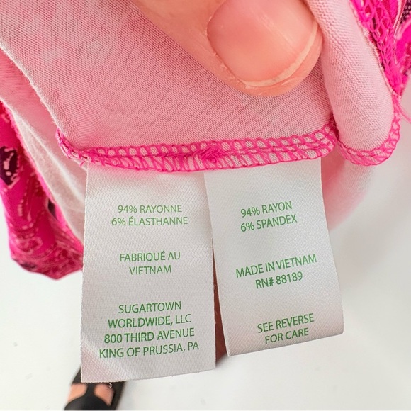 Lilly Pulitzer Wisteria Elbow Sleeve V-Neck Pink Mini Dress Size 10 - Picture 9 of 12